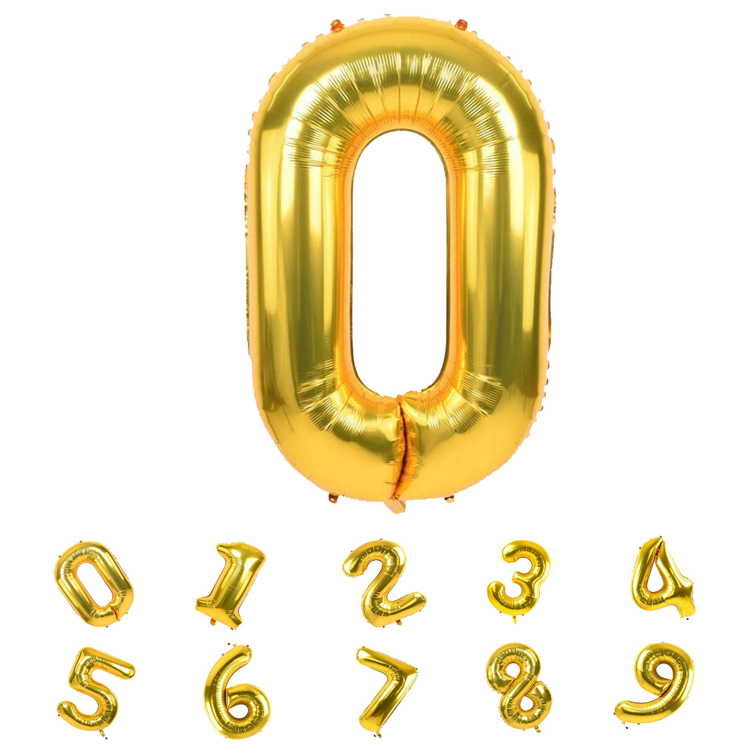 Gold number foil balloons