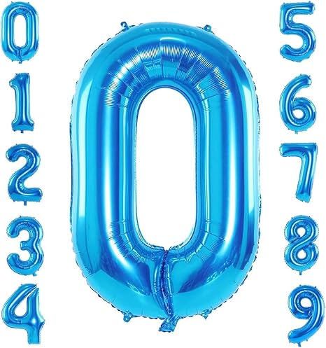 Blue number foil balloon